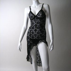 New RED SEDUCTION sexy black lace dress lingerie